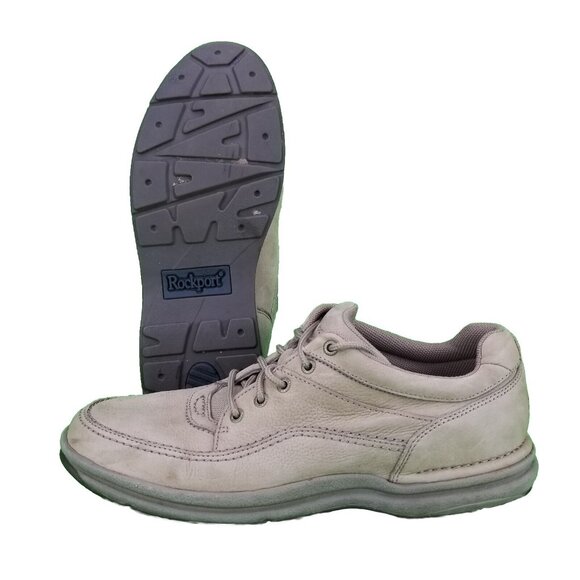 ✅Rockport Walk Tour Men’s 13 Classic Walking Shoes Tan Leather Lace Up Casual - Picture 2 of 11